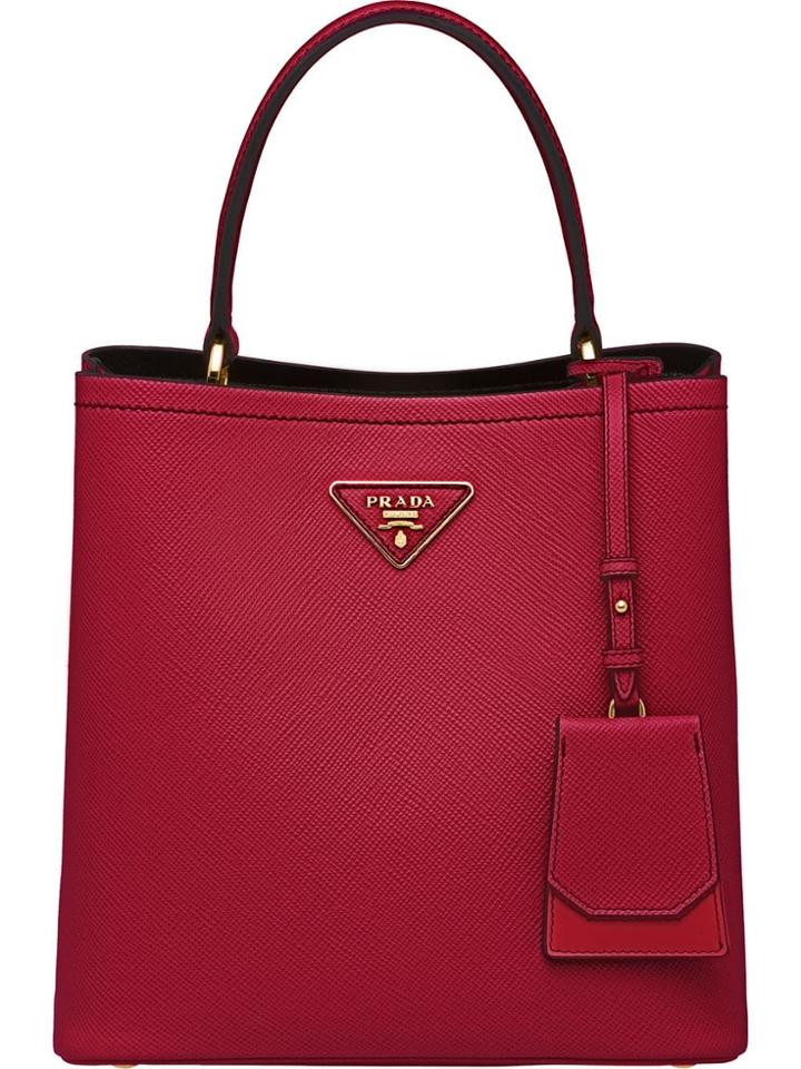 Prada Double Saffiano Leather Bag - Red