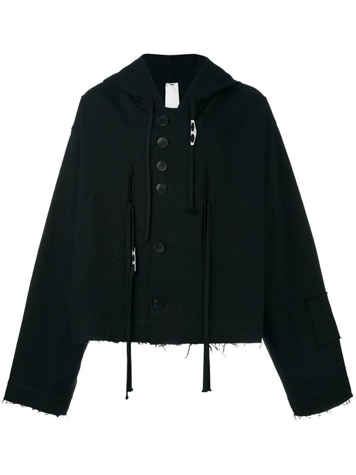 Damir Doma Hooded Jacket, Men's, Black, Cotton/polyamide/wool
