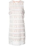 Nicole Miller Broderie Anglaise Shift Dress, Women's, Size: 4, White, Polyester