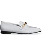 Burberry Link Detail Patent Leather Loafers - White