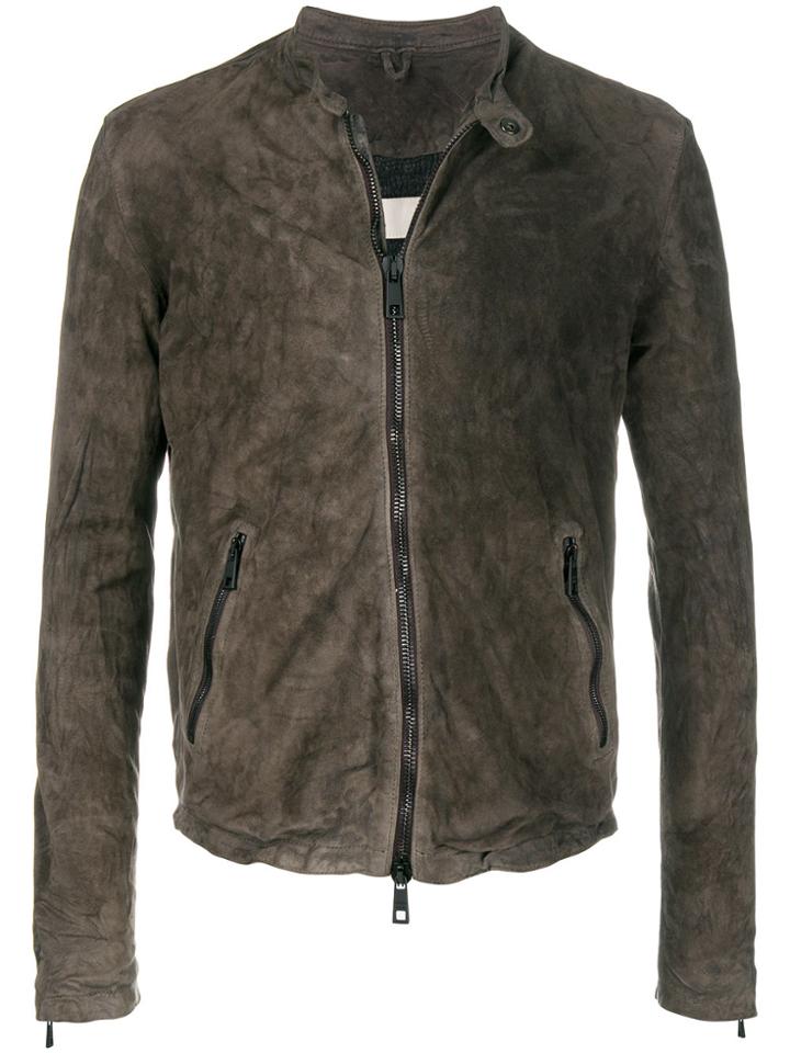Giorgio Brato Fitted Biker Jacket - Grey