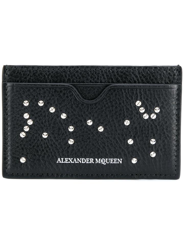 Alexander Mcqueen Studded Skull Card Holder - Black