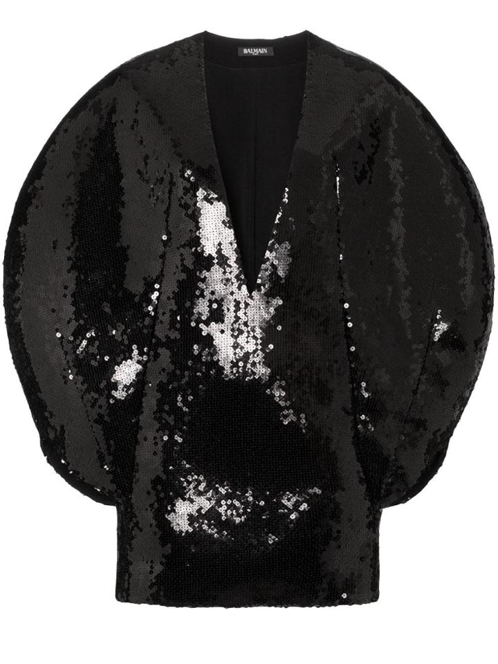Balmain Cocoon Sleeve Mini Dress - Black