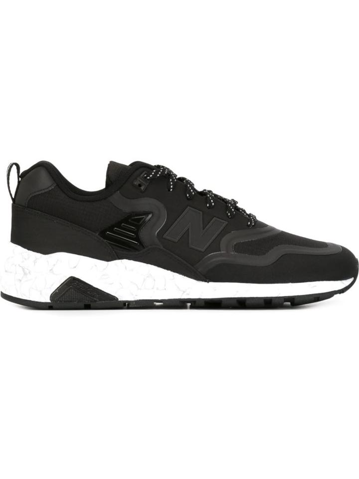 New Balance Panelled Sneakers, Men's, Size: 8, Black, Polyamide/rubber