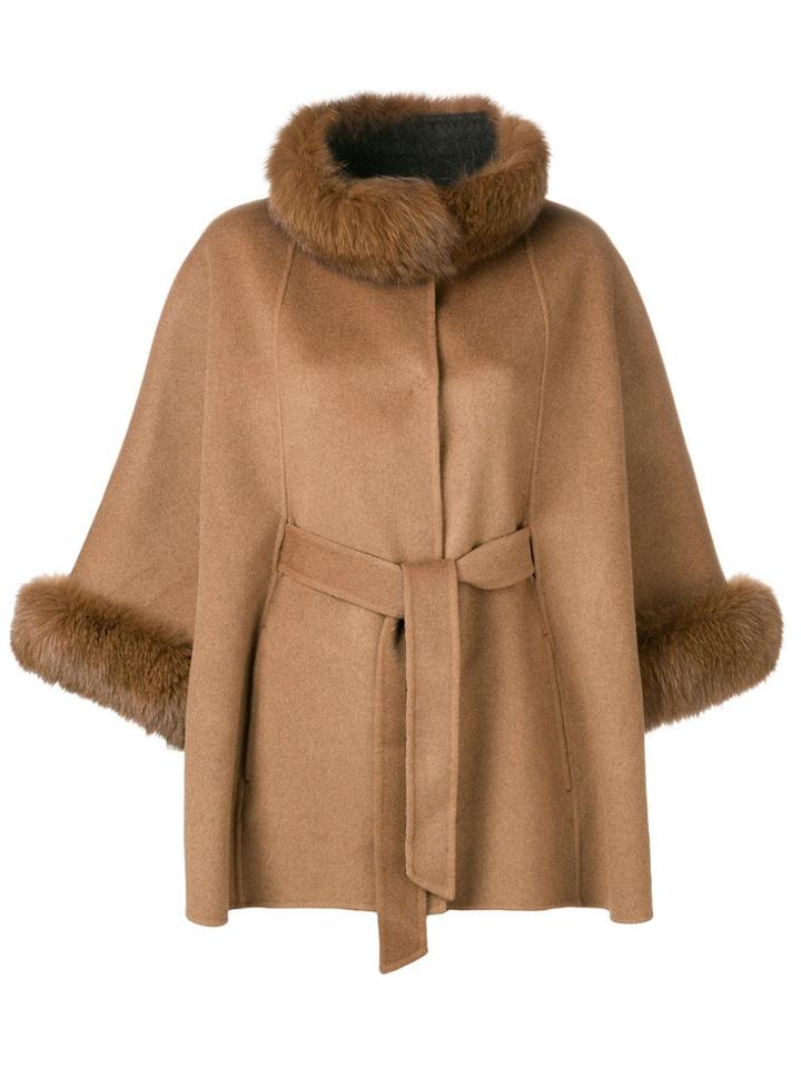 Liska Fur Trim Jacket - Brown