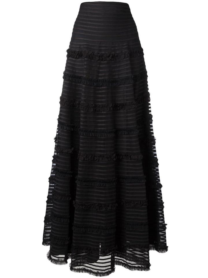 Givenchy Ruffle Trim Flared Skirt - Black