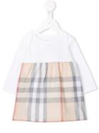 Burberry Kids - Checked Panel Dress - Kids - Cotton - 12 Mth, Red
