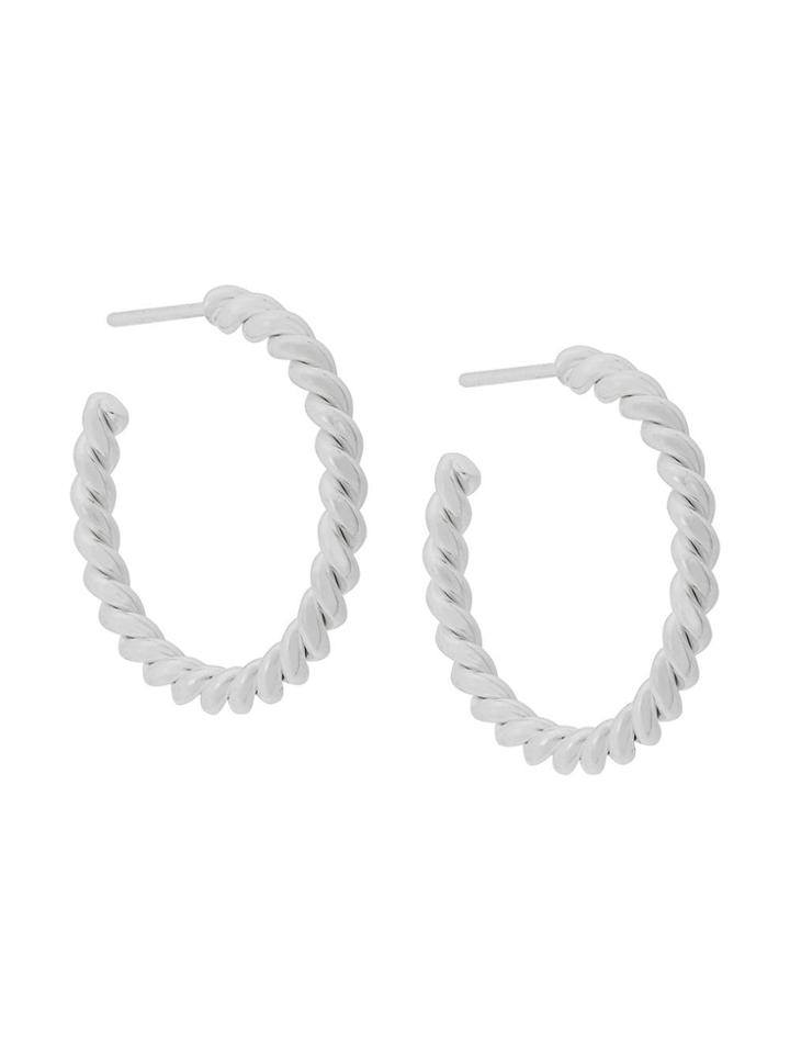 Isabel Lennse Twisted Loop Earrings - Silver