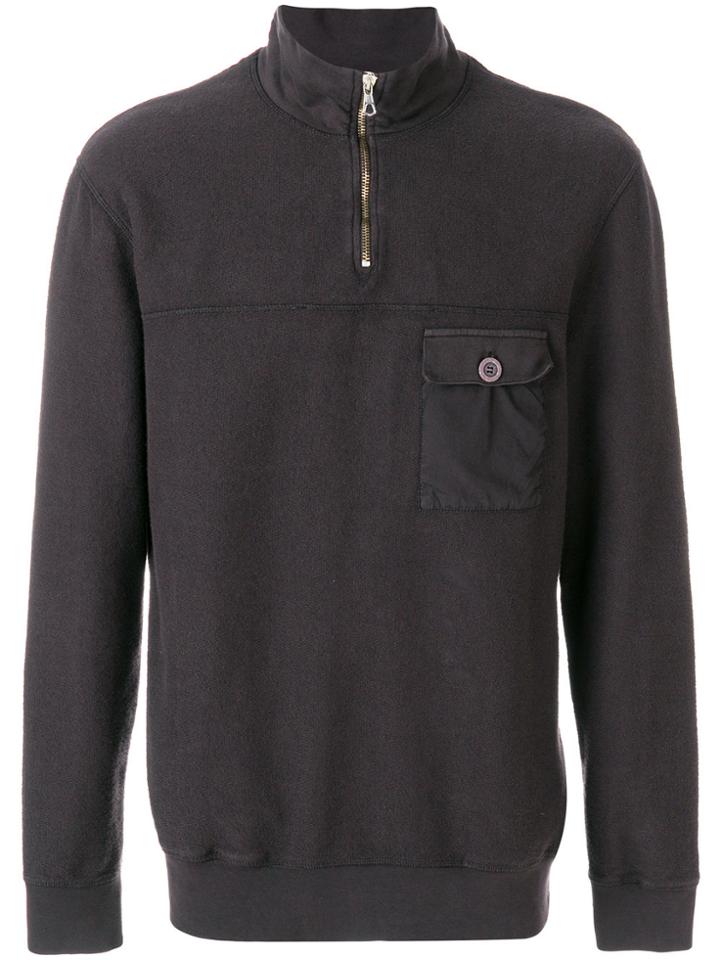 Très Bien Zipped Polo Jumper - Brown