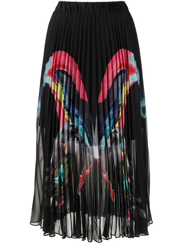 Romance Was Born Pleated Midi Skirt - Black