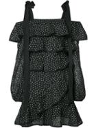 Rebecca Vallance Farina Ruffle Mini Dress, Women's, Size: 12, Black, Polyester/spandex/elastane/nylon