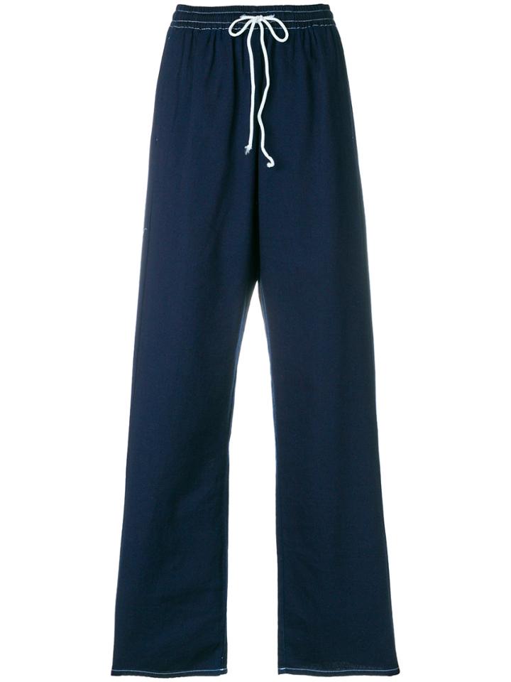 Mm6 Maison Margiela Wide Leg Track Pants - Blue
