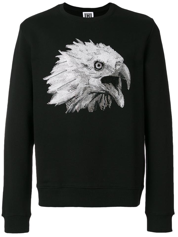 Les Hommes Urban Eagle Print Sweatshirt - Black