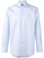 Canali Puppytooth Print Shirt, Men's, Size: 44, Blue, Cotton