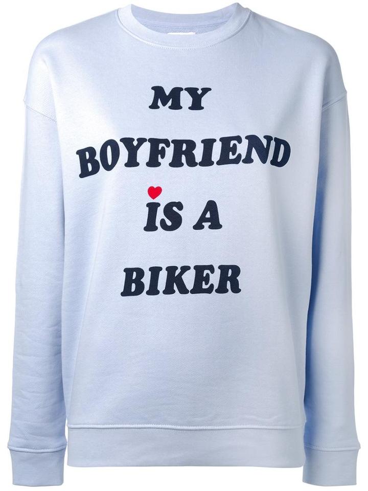 Zoe Karssen Biker Boyfriend Sweatshirt, Women's, Size: Small, Blue, Cotton