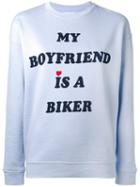 Zoe Karssen Biker Boyfriend Sweatshirt, Women's, Size: Small, Blue, Cotton