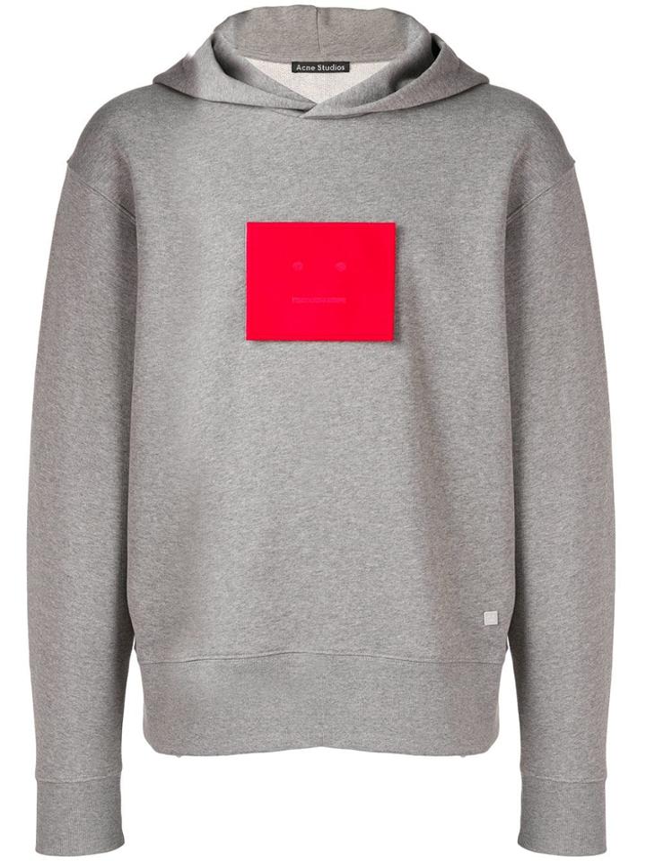 Acne Studios Face Patch Hoodie - Grey