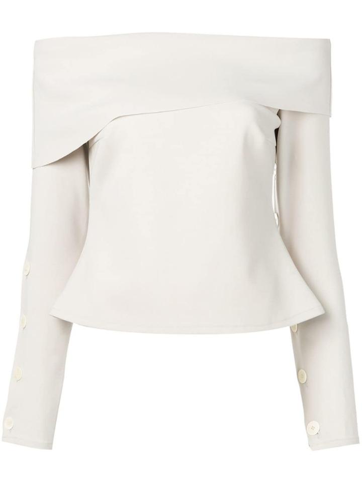 A.w.a.k.e. Mode Foldover Bardot Top - Neutrals