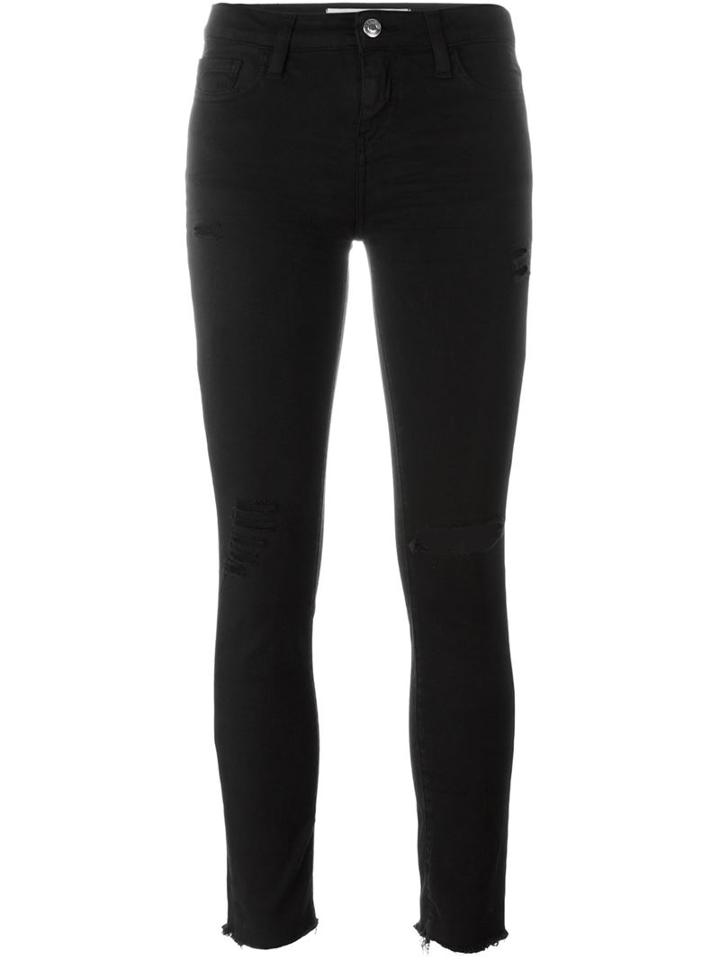Iro Distressed Skinny Jeans, Women's, Size: 27, Black, Cotton/spandex/elastane