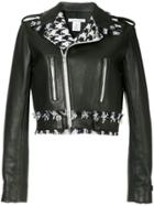 Oscar De La Renta Fringe-detail Biker Jacket - Black