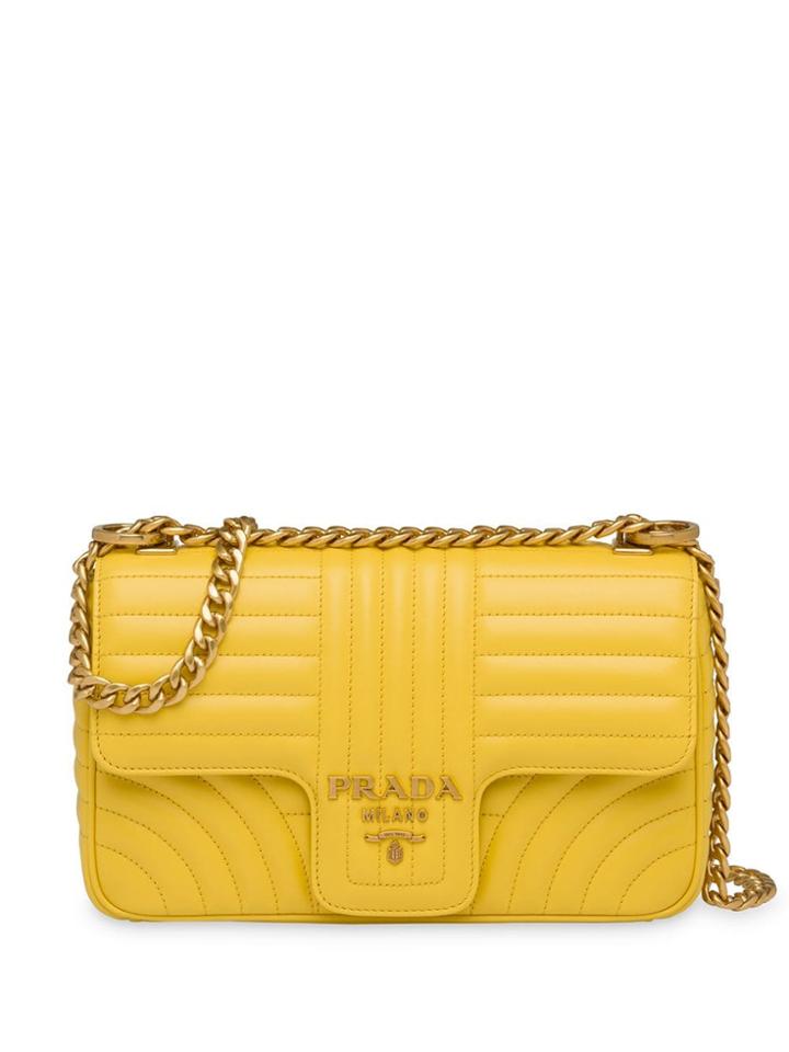 Prada Diagramme Medium Shoulder Bag - Yellow
