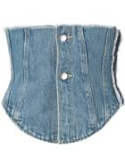 Ground Zero Button Denim Corset - Blue