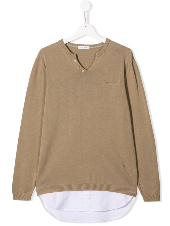 Paolo Pecora Kids Teen Rib Knit Jumper - Neutrals