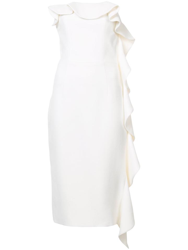 Christian Siriano Strapless Ruffle Dress - White