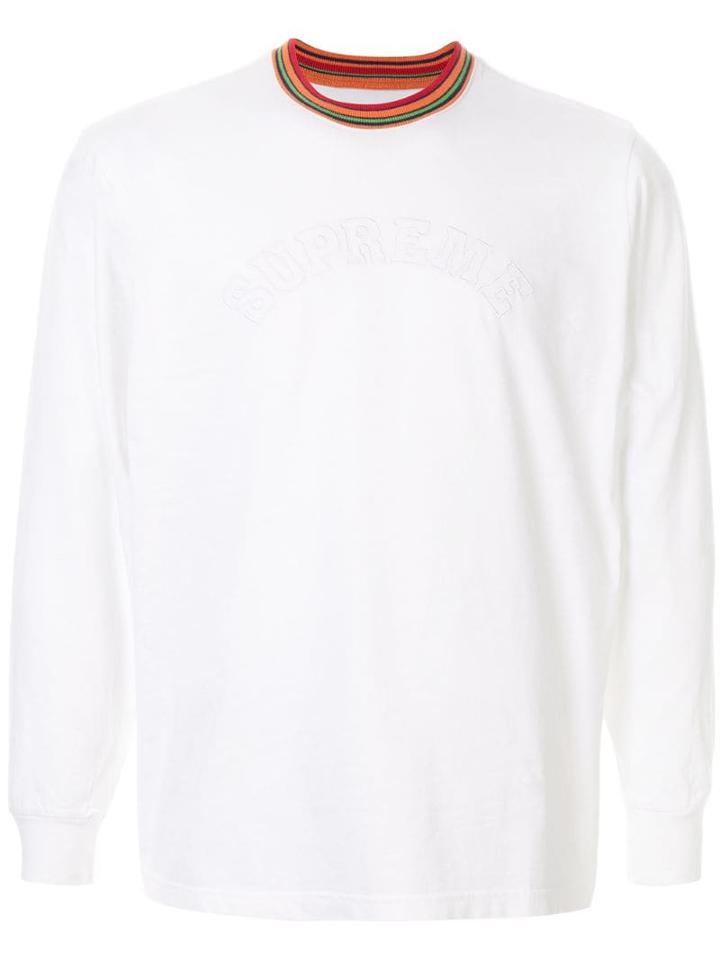 Supreme Multicoloured Striped Rib Top - White