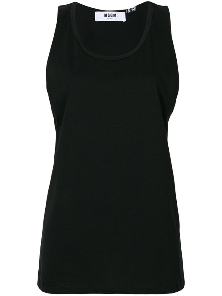 Msgm Tie-back Vest Top - Black