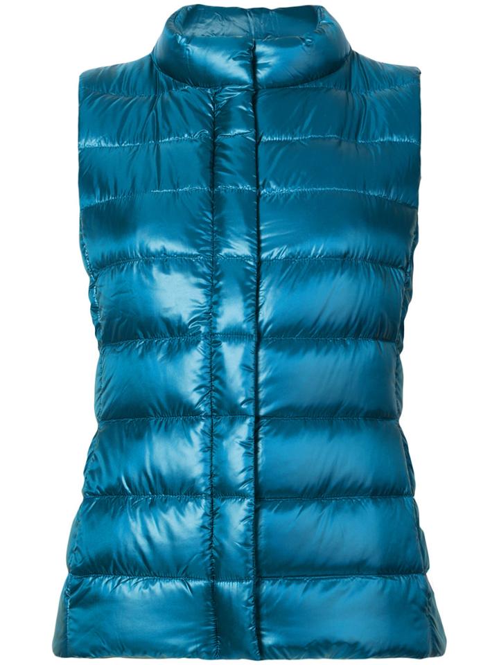 Herno High Neck Gilet - Blue