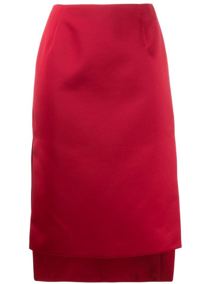 Nº21 Step Hem Skirt - Red
