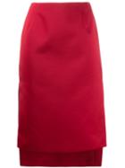 Nº21 Step Hem Skirt - Red