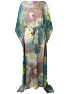 Blumarine Long Floral Print Dress - Grey