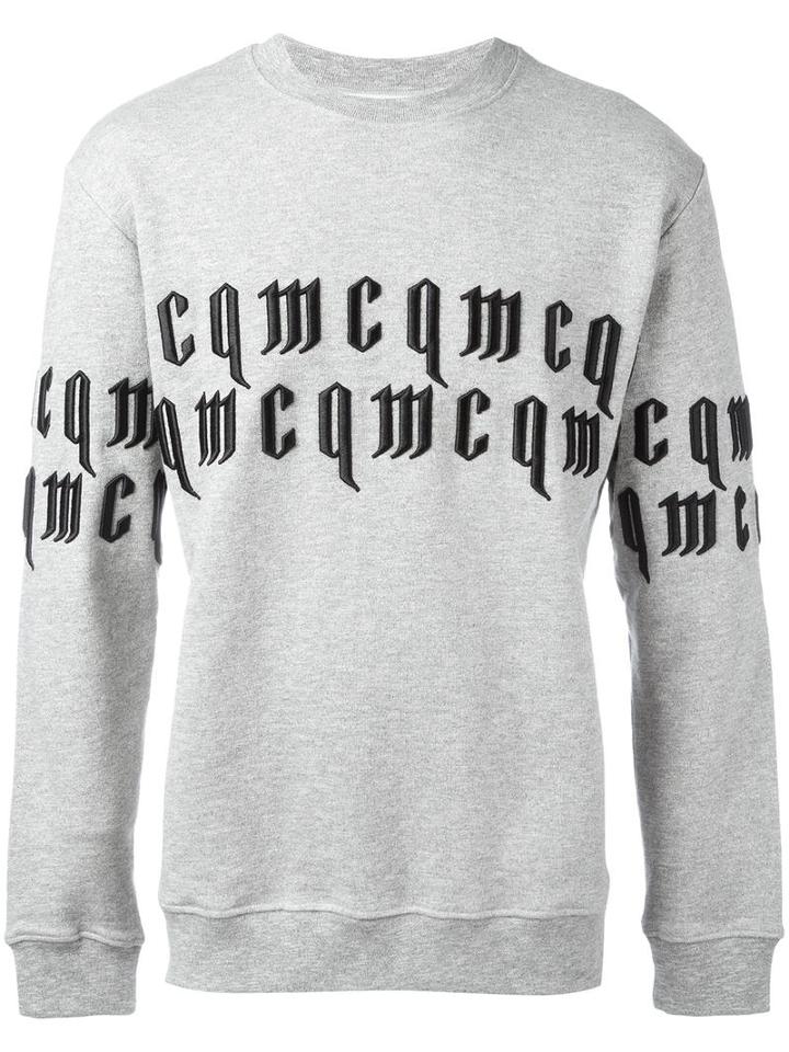 Mcq Alexander Mcqueen Goth Logo Sweatshirt, Men's, Size: Large, Grey, Cotton