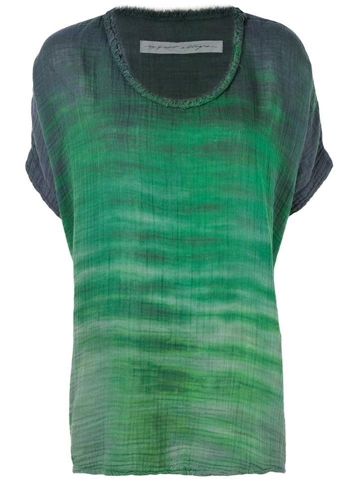 Raquel Allegra - Tie-dyed T-shirt - Women - Cotton - 1, Women's, Green, Cotton