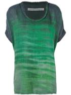 Raquel Allegra - Tie-dyed T-shirt - Women - Cotton - 1, Women's, Green, Cotton