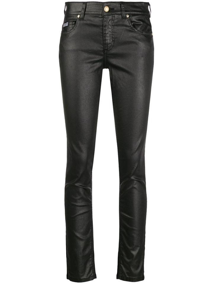 Versace Jeans Couture Faux Leather Skinny Jeans - Black