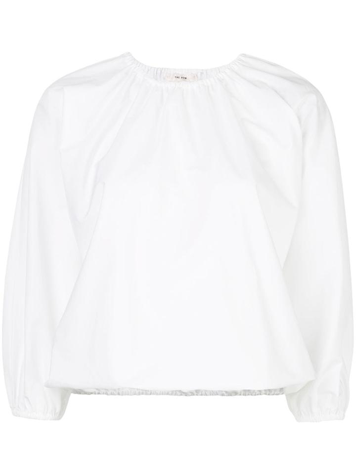 The Row Elasticated Cropped Sleeve Blouse - White