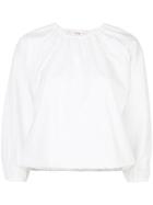 The Row Elasticated Cropped Sleeve Blouse - White