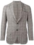 Mp Massimo Piombo Striped Unconstructed Blazer, Men's, Size: 52, Brown, Silk/cotton/linen/flax