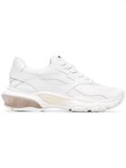 Valentino Val Bounce Lthr Fbrc Lt Snkr Chnky - White