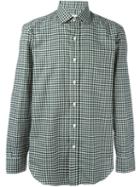 Salvatore Piccolo Checked Classic Shirt, Men's, Size: 39, Green, Cotton
