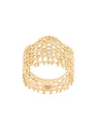 Aurelie Bidermann 18kt Yellow Gold Diamond Vintage Lace Ring -