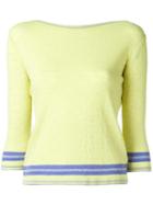 Ermanno Scervino Three-quarter-sleeve Sweater, Women's, Size: 48, Green, Polyester/viscose