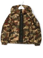 Camouflage Padded Jacket, Boy's, Size: 6 Yrs, Brown, Moncler Kids