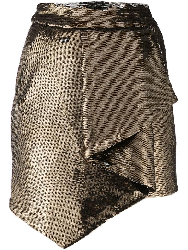 Alexandre Vauthier Wrap Detail Skirt - Gold