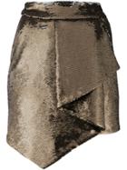 Alexandre Vauthier Wrap Detail Skirt - Gold