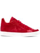 Mm6 Maison Margiela Snakeskin Effect Sneakers, Women's, Size: 39.5, Red, Rubber/leather/patent Leather/leather