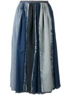 Antonio Marras Contrast Pleated Skirt, Women's, Size: 42, Blue, Cotton